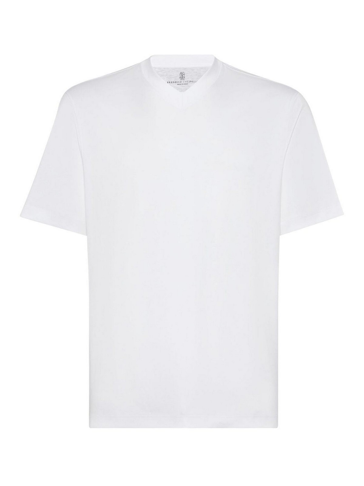 Shop Brunello Cucinelli V-neck T-shirt In Blanco