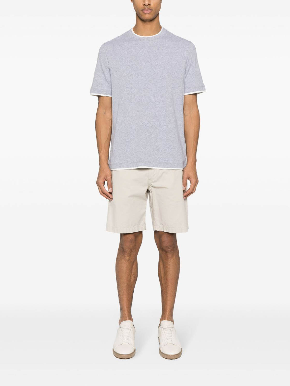 Shop Brunello Cucinelli T-shirt With Faux-layering In Blanco