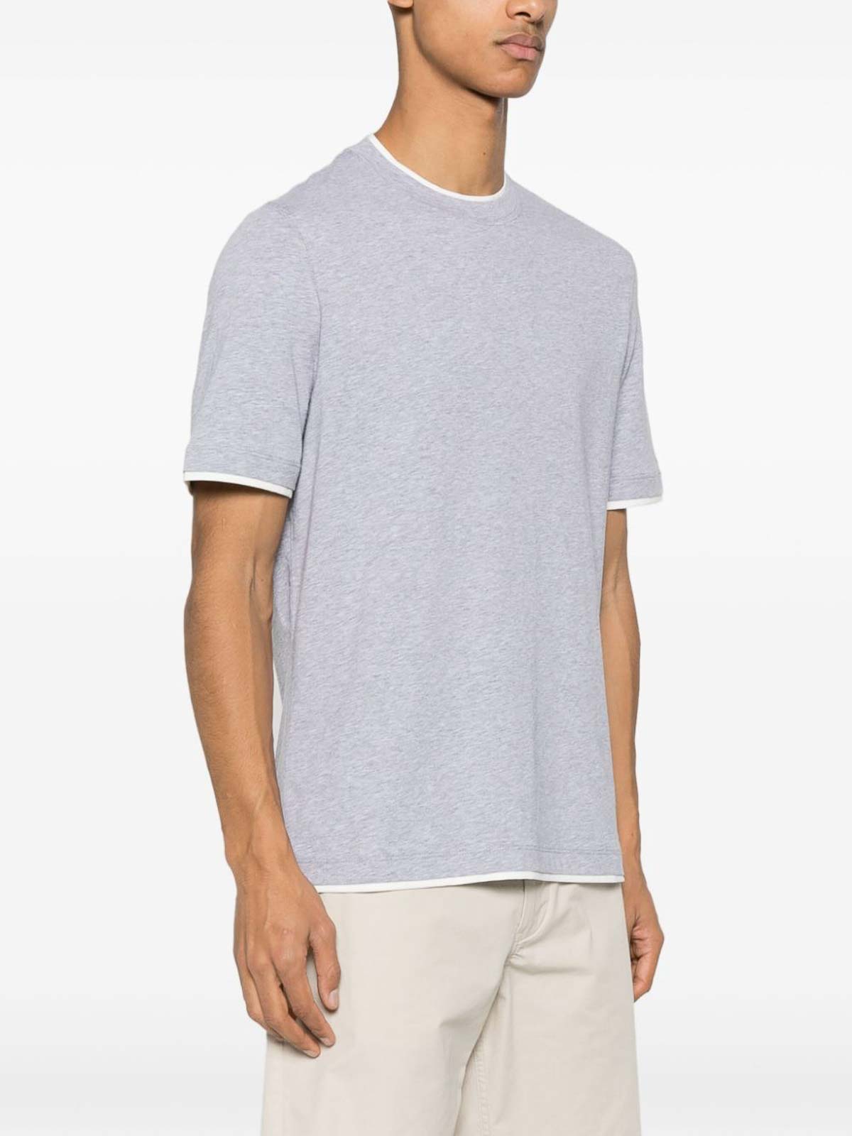 Shop Brunello Cucinelli T-shirt With Faux-layering In Blanco