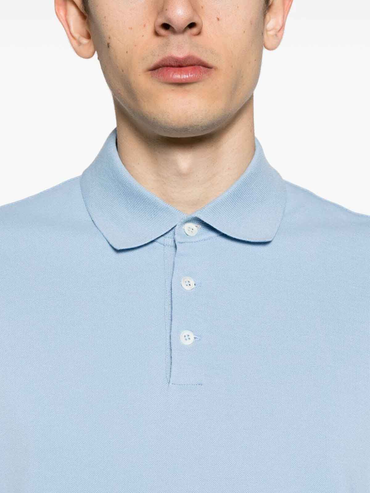 Shop Brunello Cucinelli Polo Shirt In Azul Claro