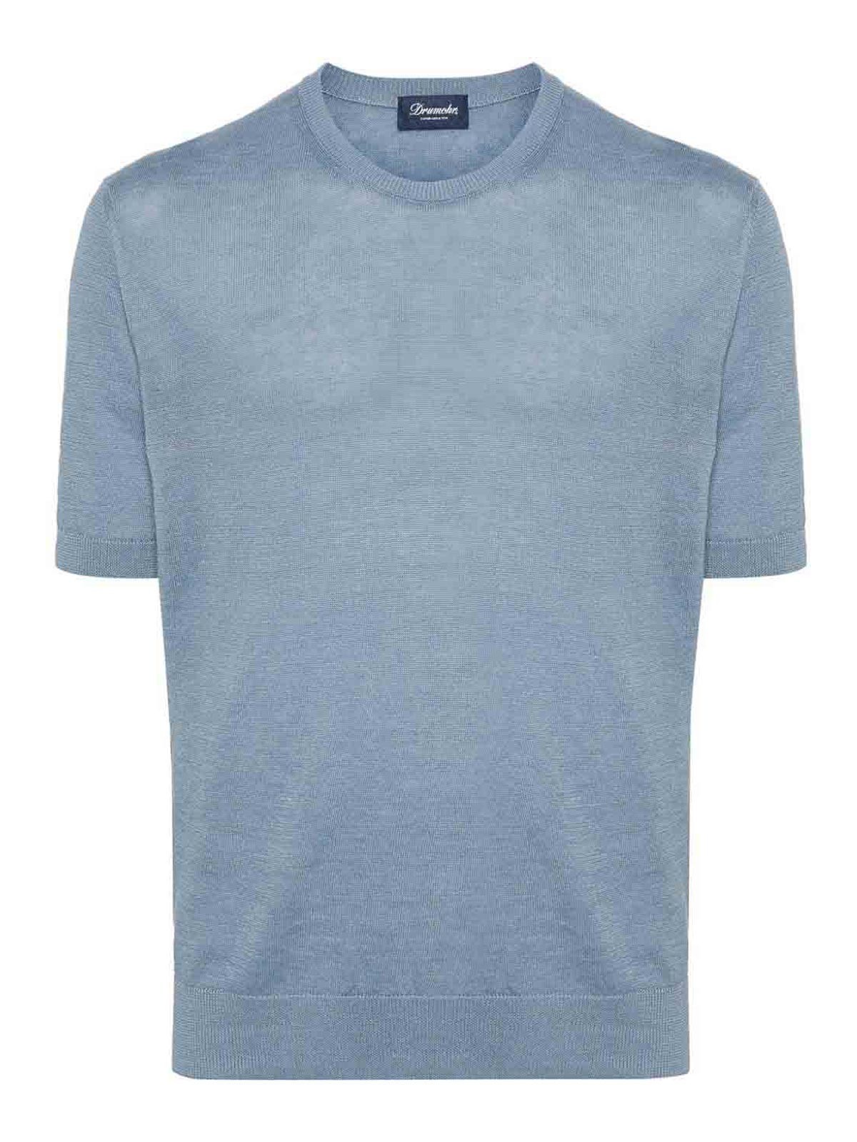 Shop Drumohr T-shirt In Azul Claro
