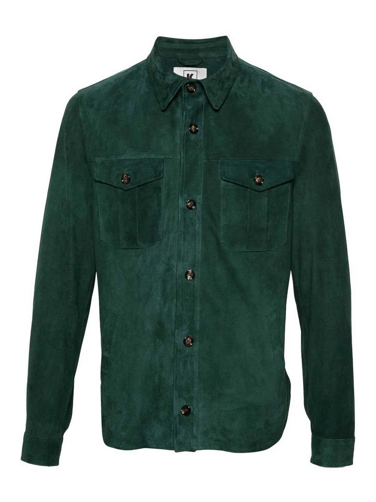 Shop Kired Erik Leather Jacket In Verde
