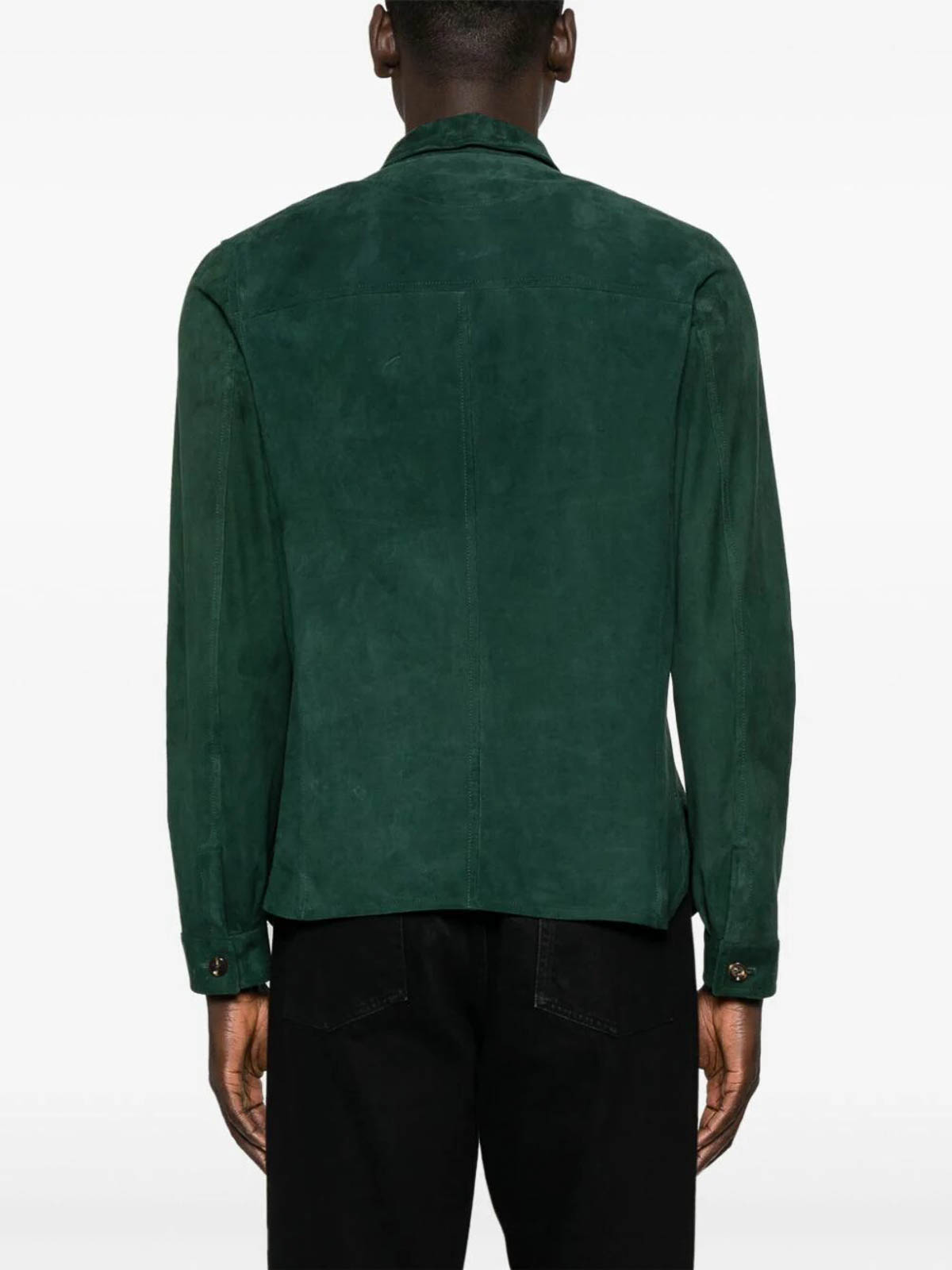 Shop Kired Erik Leather Jacket In Verde