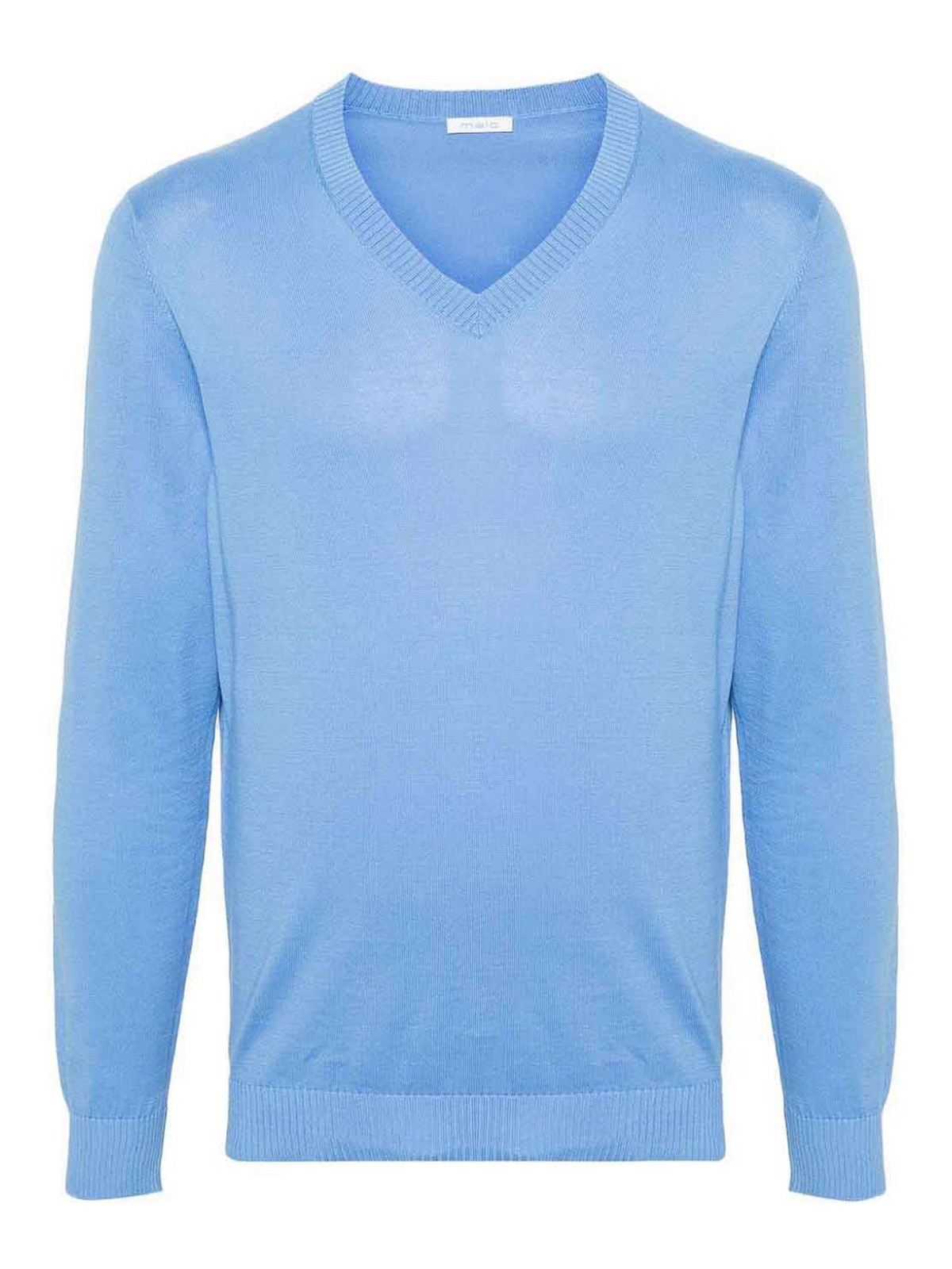 Shop Malo V-neck Sweater In Azul Claro