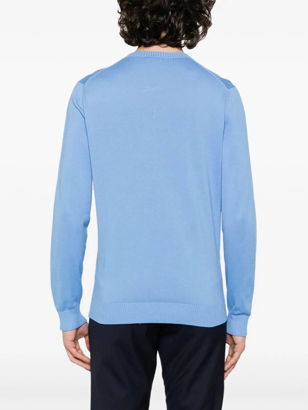 Shop Malo V-neck Sweater In Azul Claro