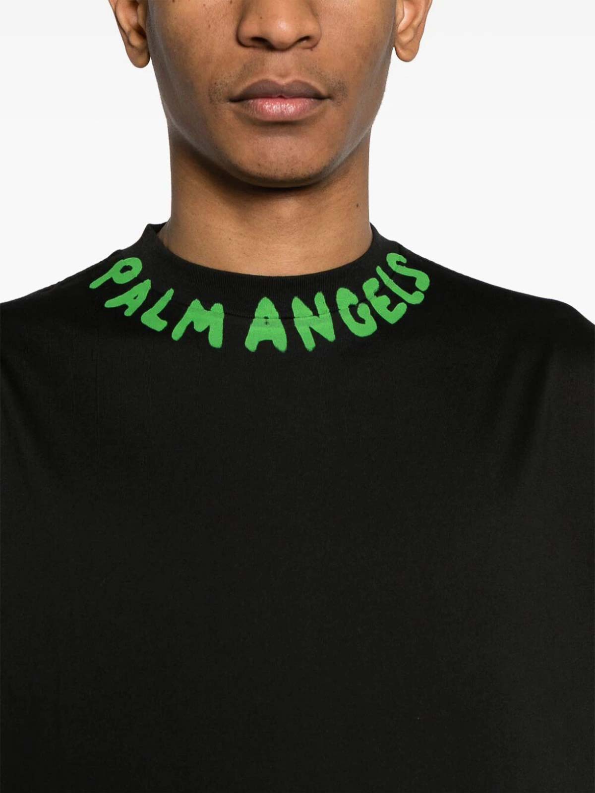 Shop Palm Angels Seasonal Logo T-shirt In Negro