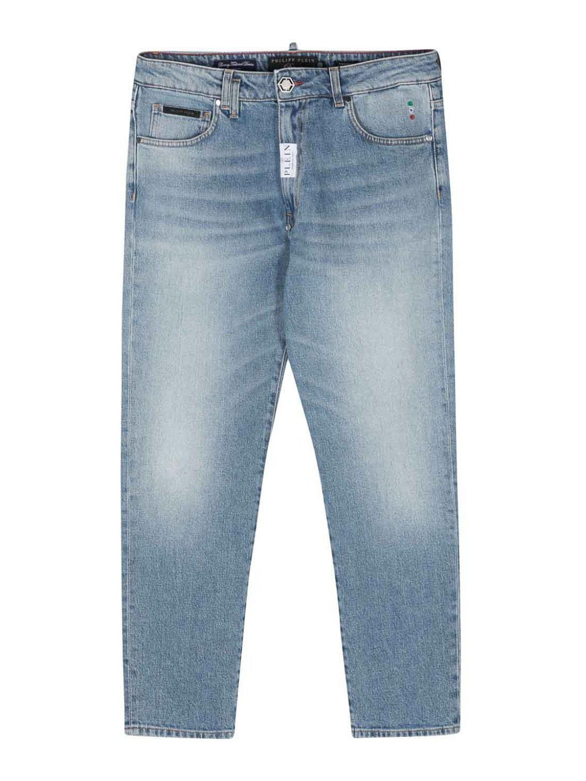 Shop Philipp Plein Detroit Fit Jeans In Azul