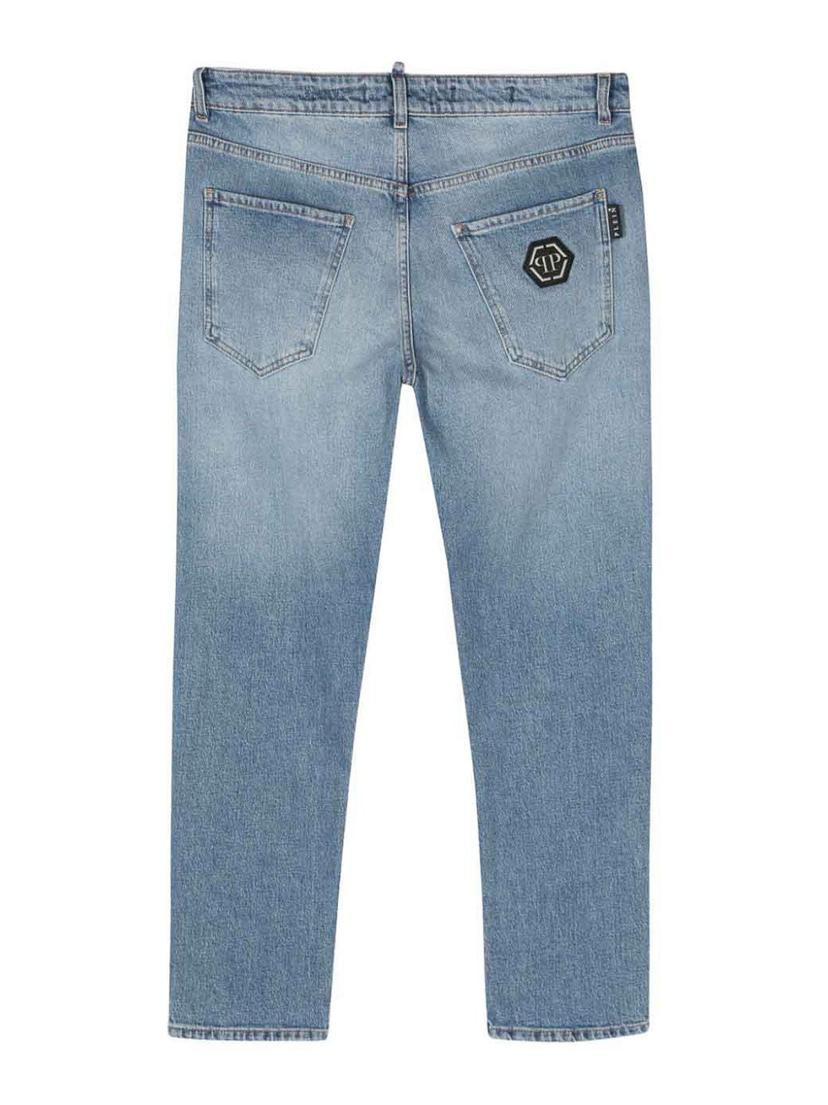Shop Philipp Plein Detroit Fit Jeans In Azul