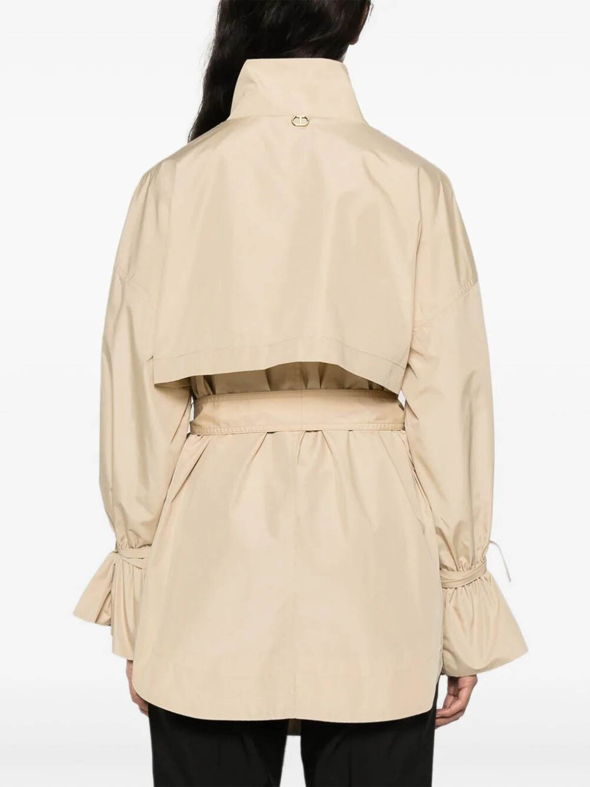 Shop Twinset Fashion Parka With Belt In Beis