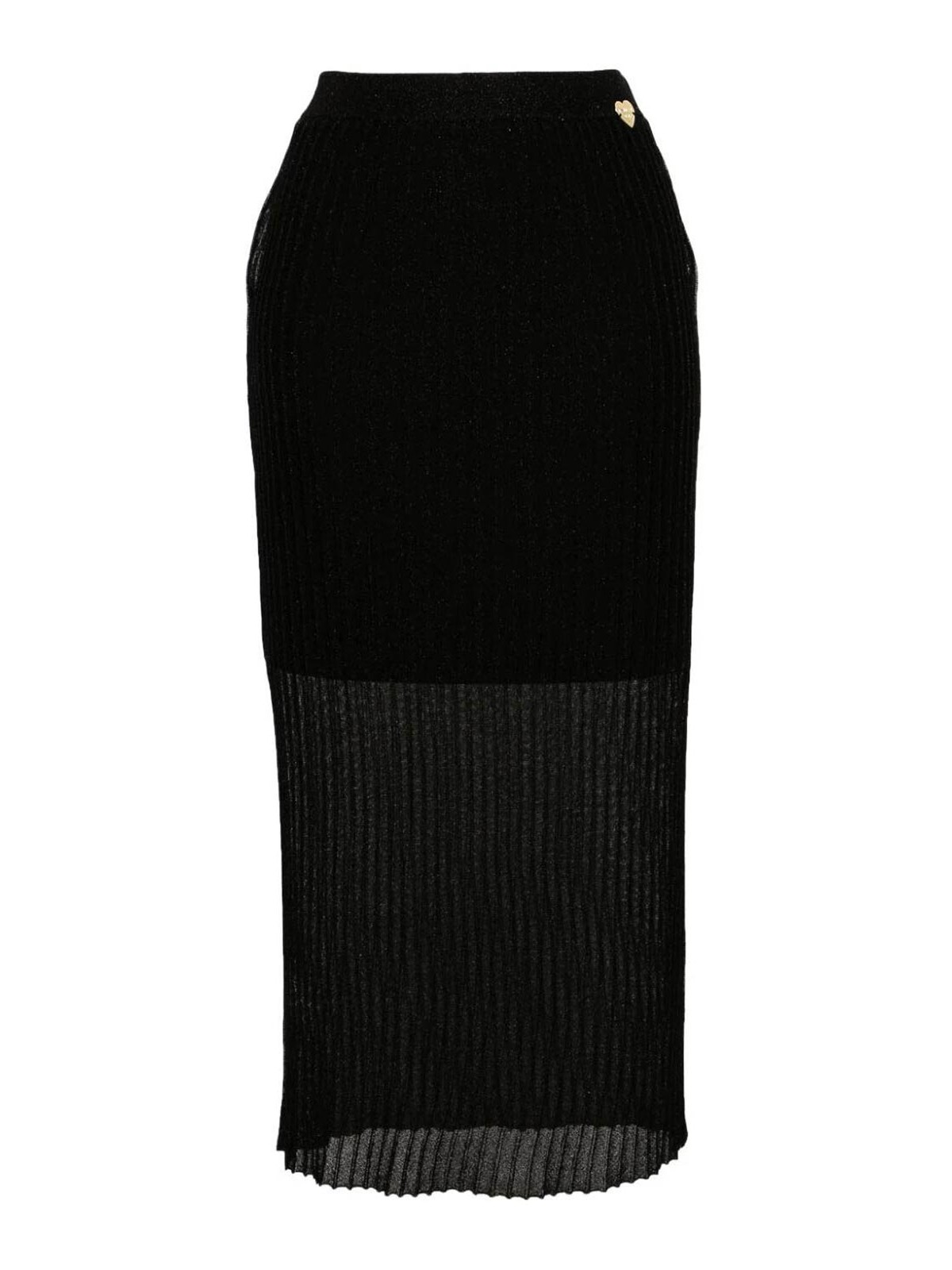 Shop Twinset Knit Longuette Skirt In Black