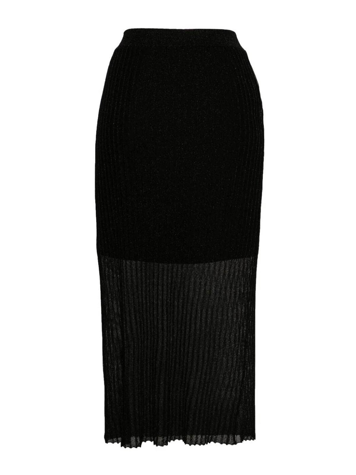 Shop Twinset Knit Longuette Skirt In Black