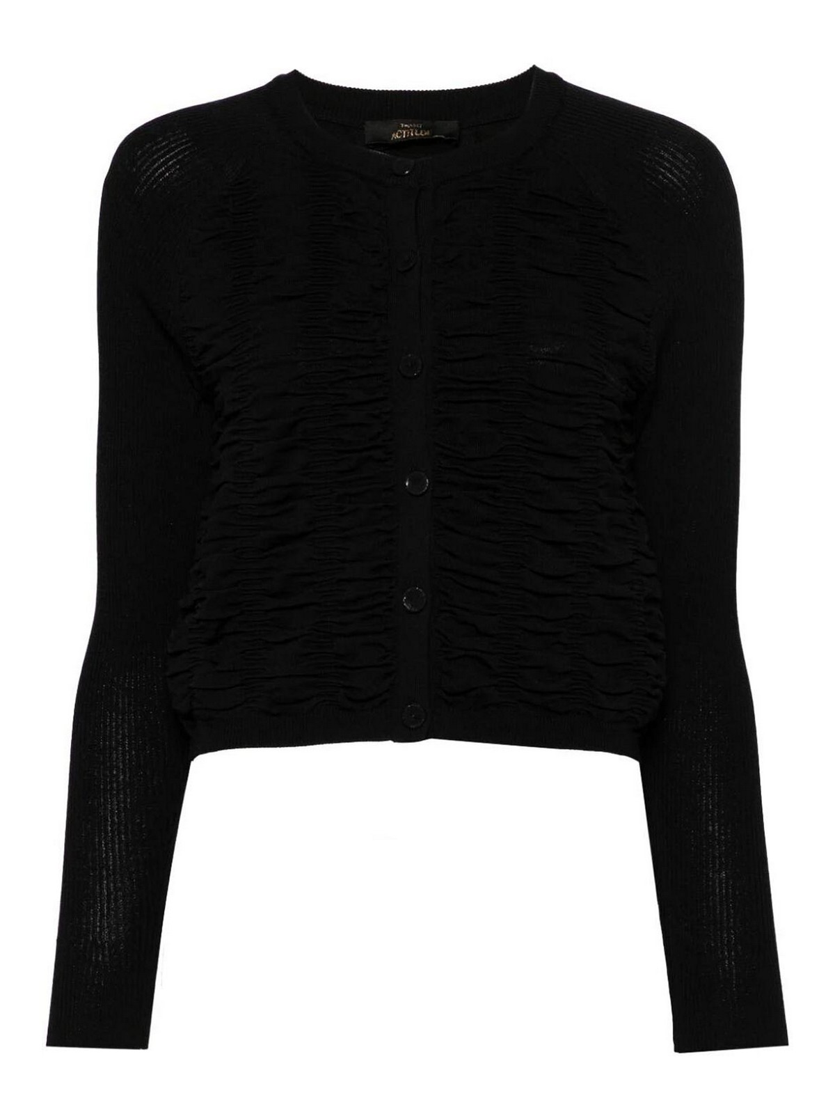Twinset Actitude Knit Short Cardigan In Black