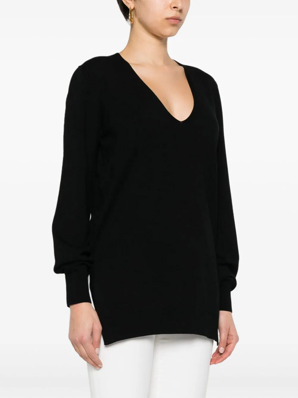 Shop Twinset V-neck Sweater In Black