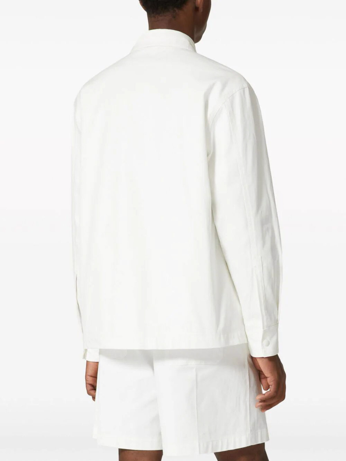 Shop Valentino V Detail Padded Shirt In Crema