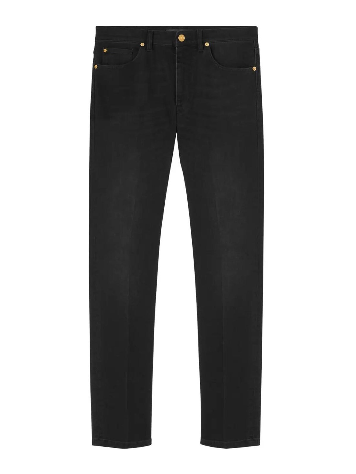 Shop Versace Embroidery Jeans In Negro