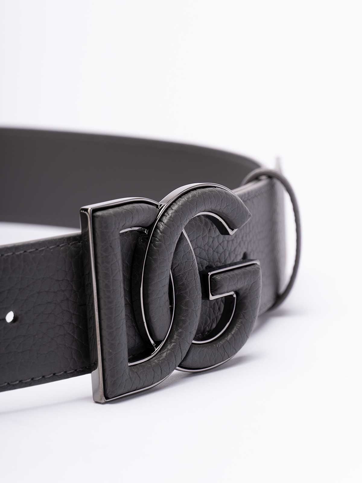 Shop Dolce & Gabbana Logo Belt In Gris
