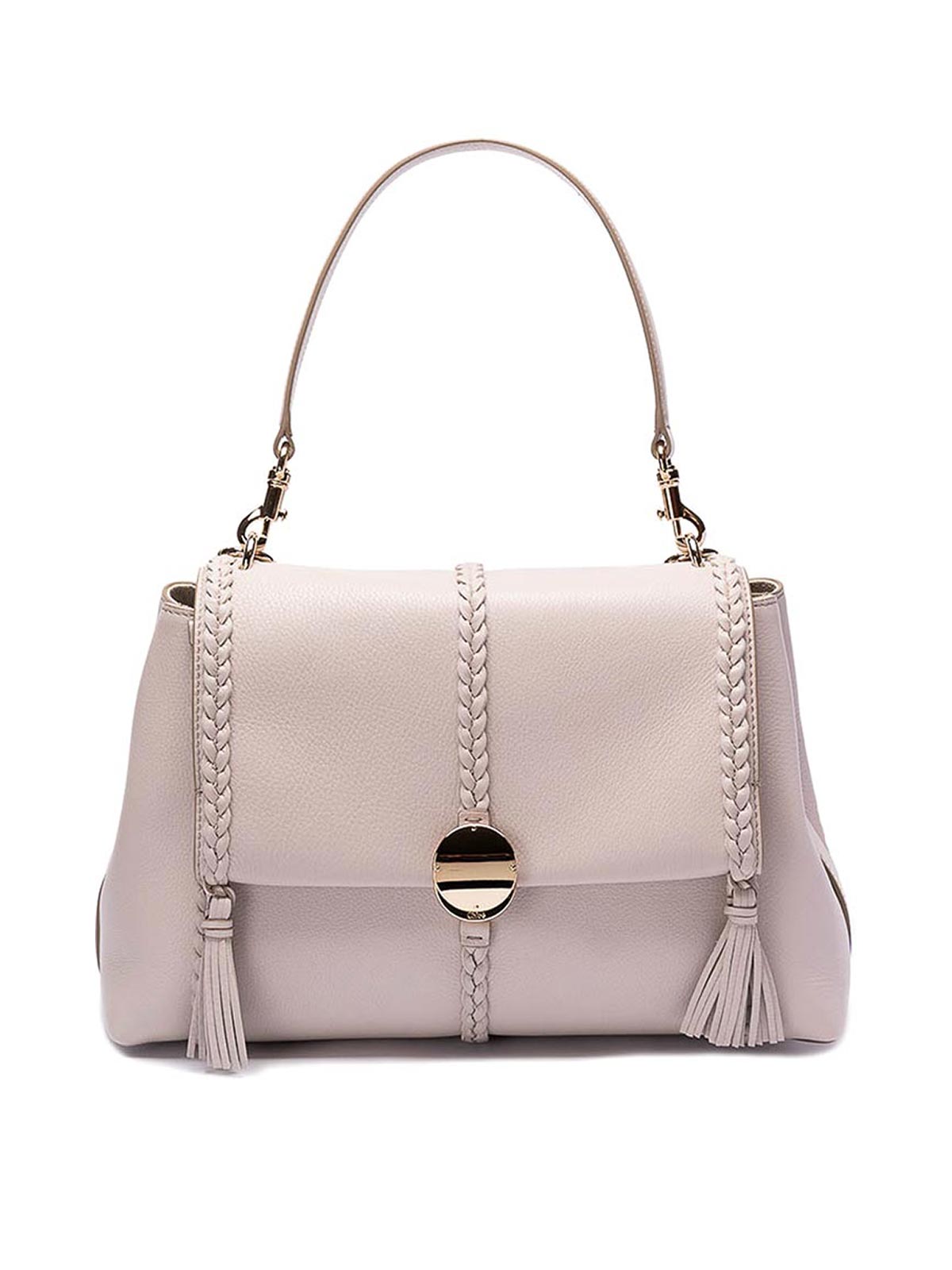 Shop Chloé Penelope Medium Shoulder Bag In Gris