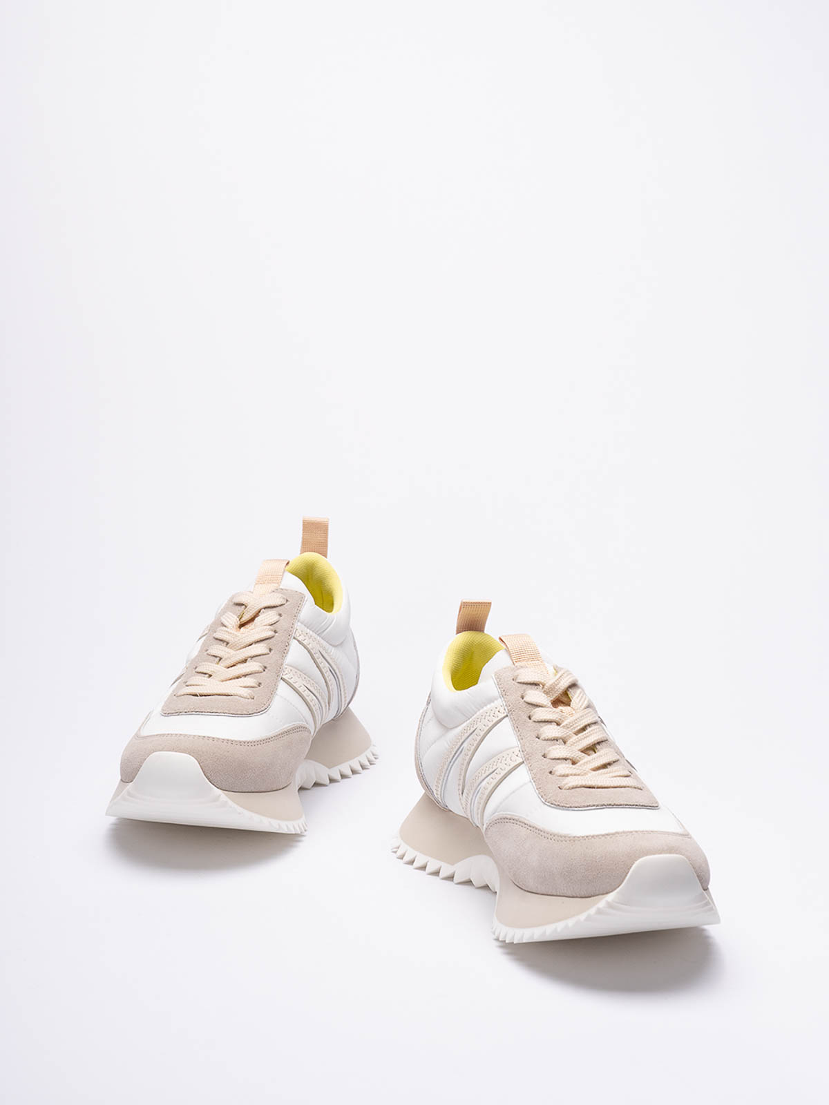 Shop Moncler Pacey Low-top Sneakers In Crema