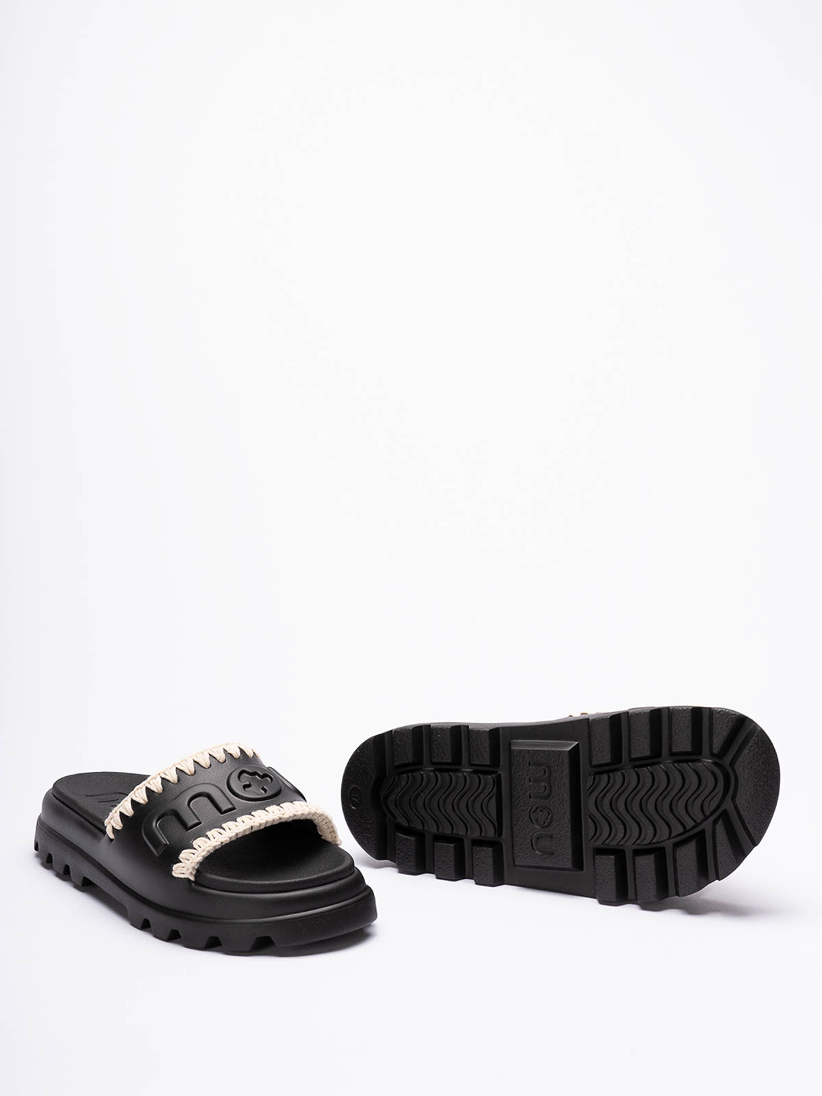 Shop Mou Sandals In Black