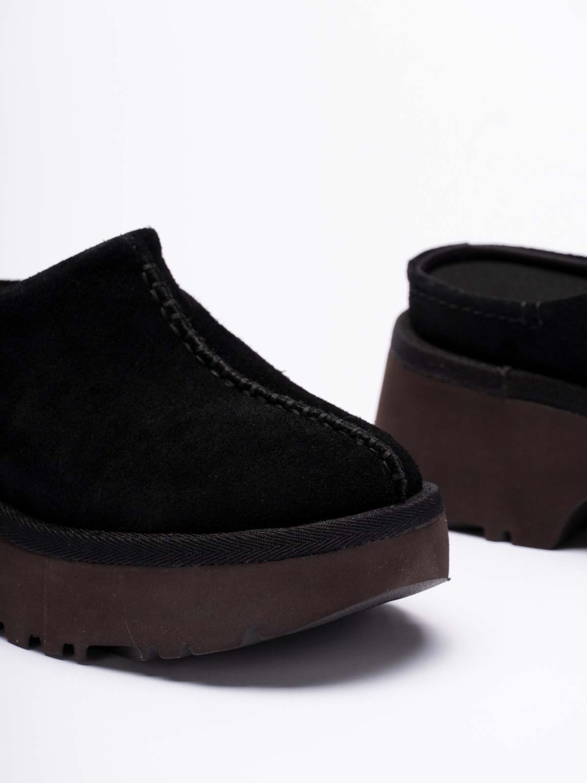 Shop Ugg New Heights Mules In Black
