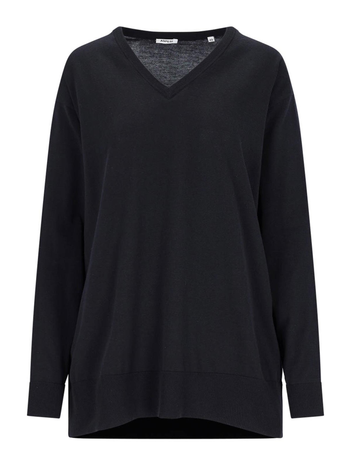 Shop Aspesi V-neck Sweater In Black