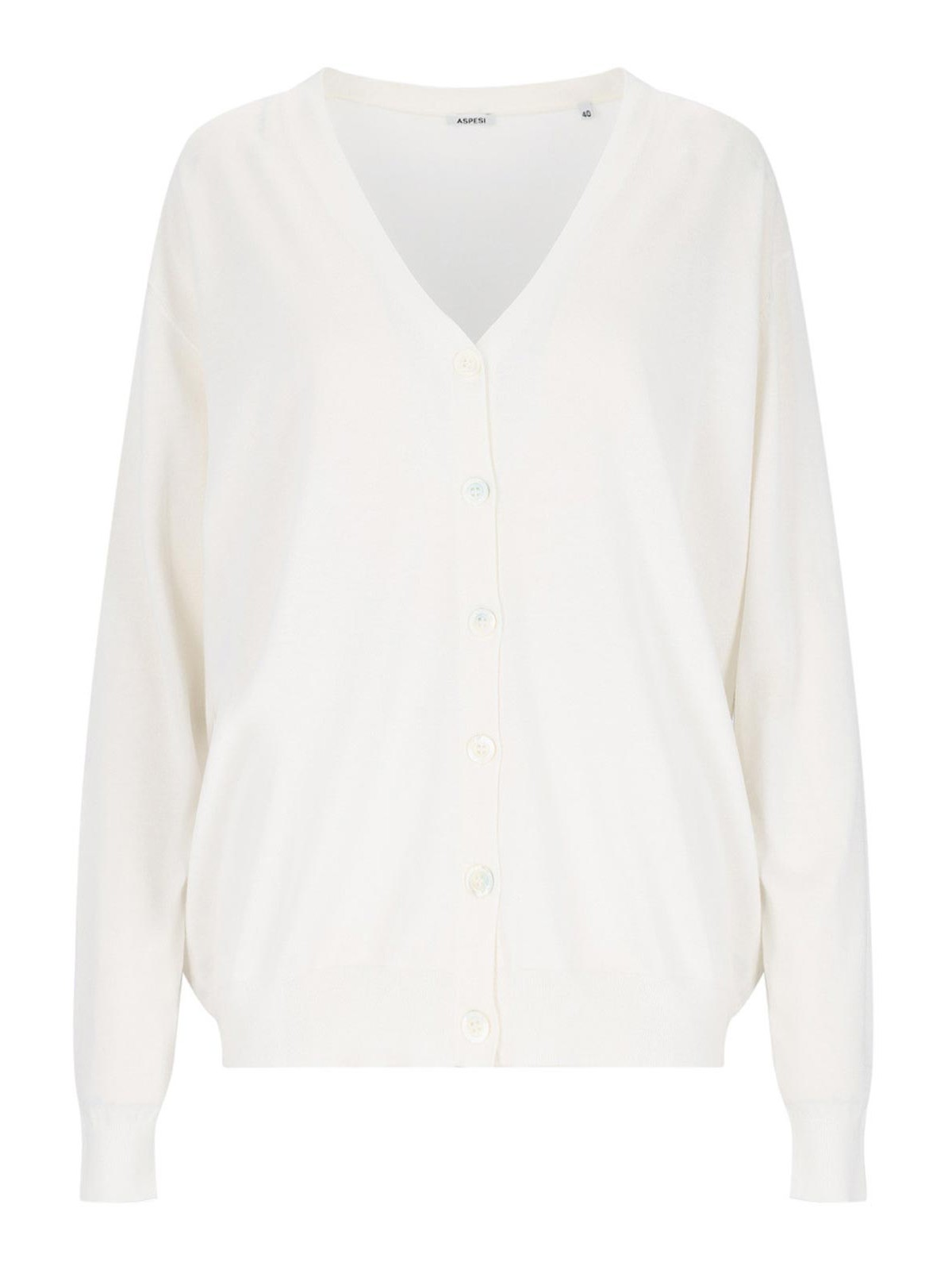 Shop Aspesi Cardigan Basic In White