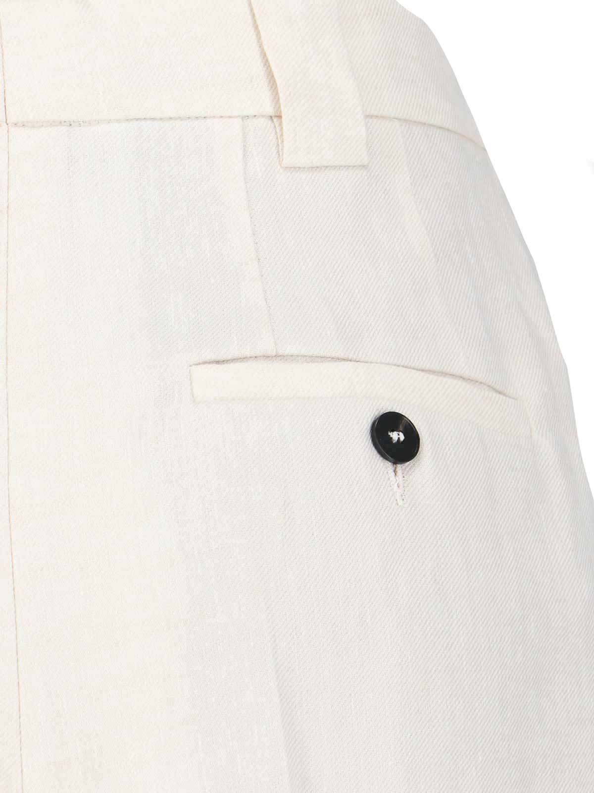 Shop Incotex Linen Trousers In White