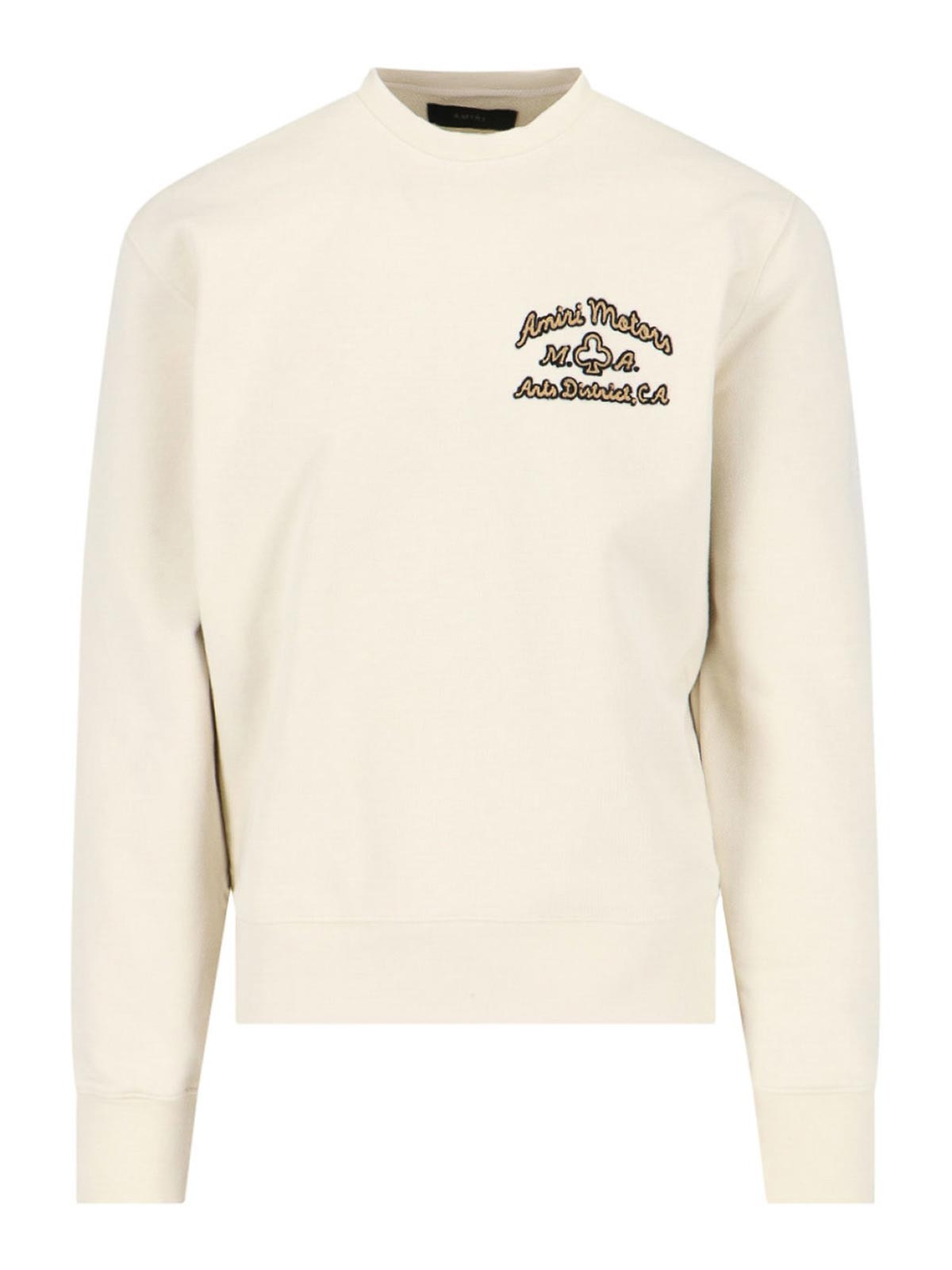 Shop Amiri Logo Crew Neck Sweatshirt In White