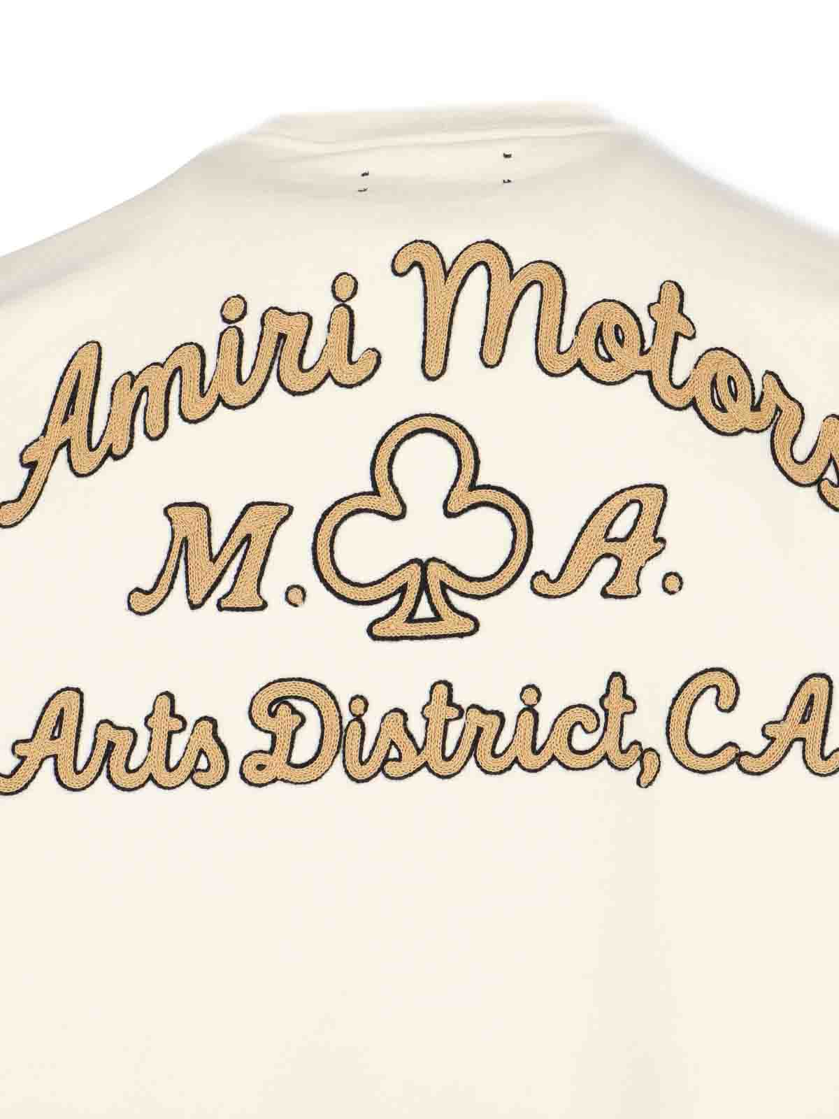 Shop Amiri Logo Crew Neck Sweatshirt In White