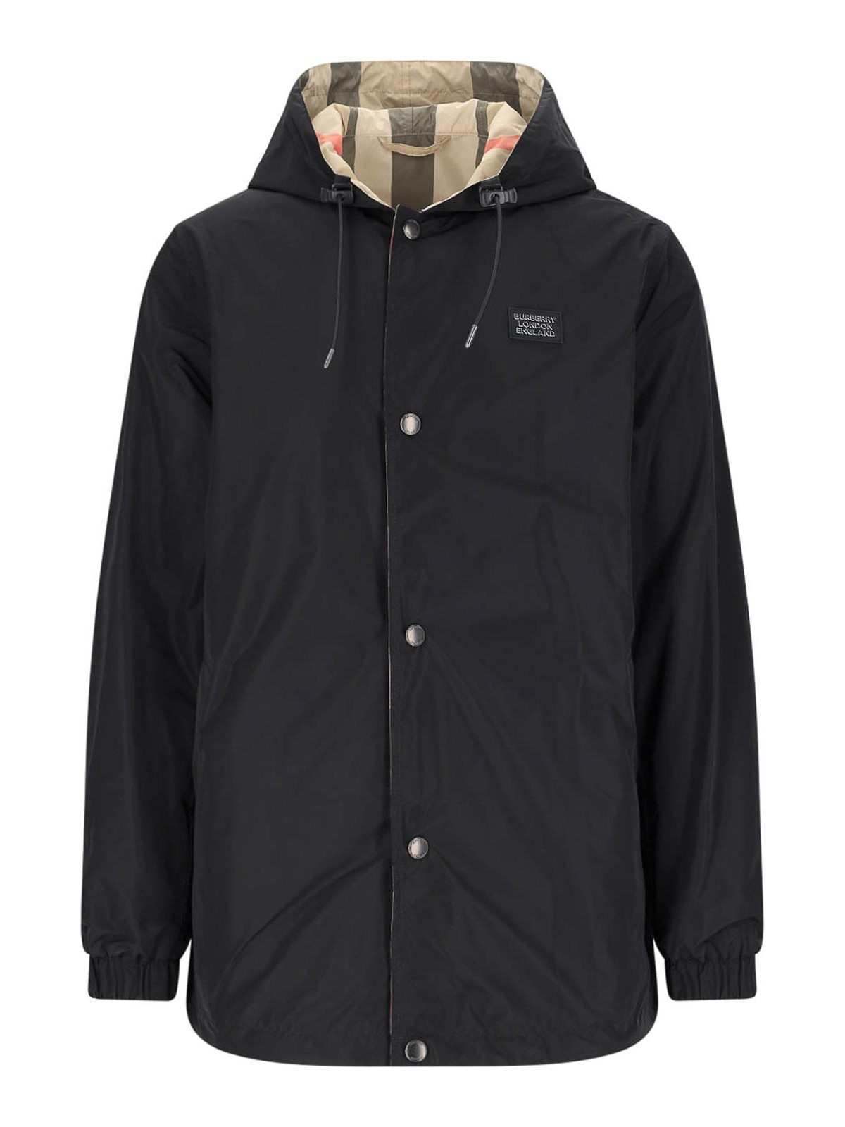 Shop Burberry Reversible Hooded Jacket In Black