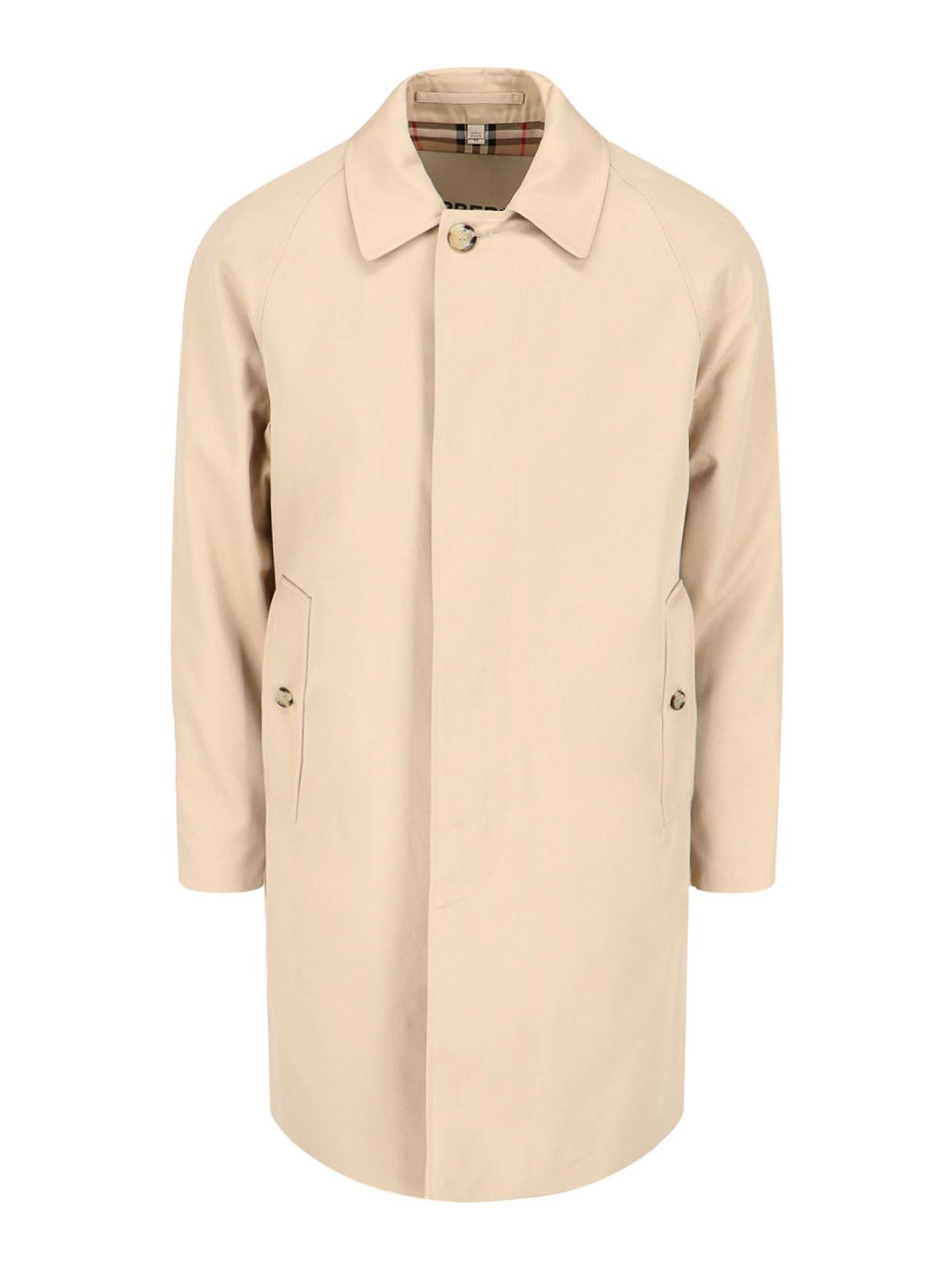 Shop Burberry Trench Monopetto In Beige