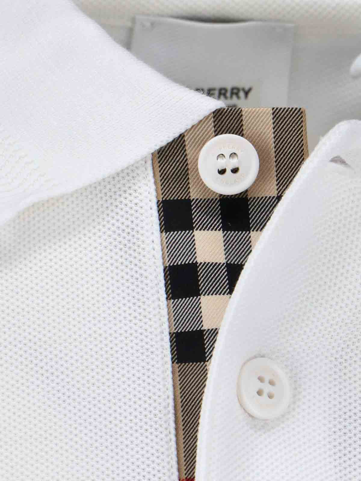 Shop Burberry Polo Logo In White