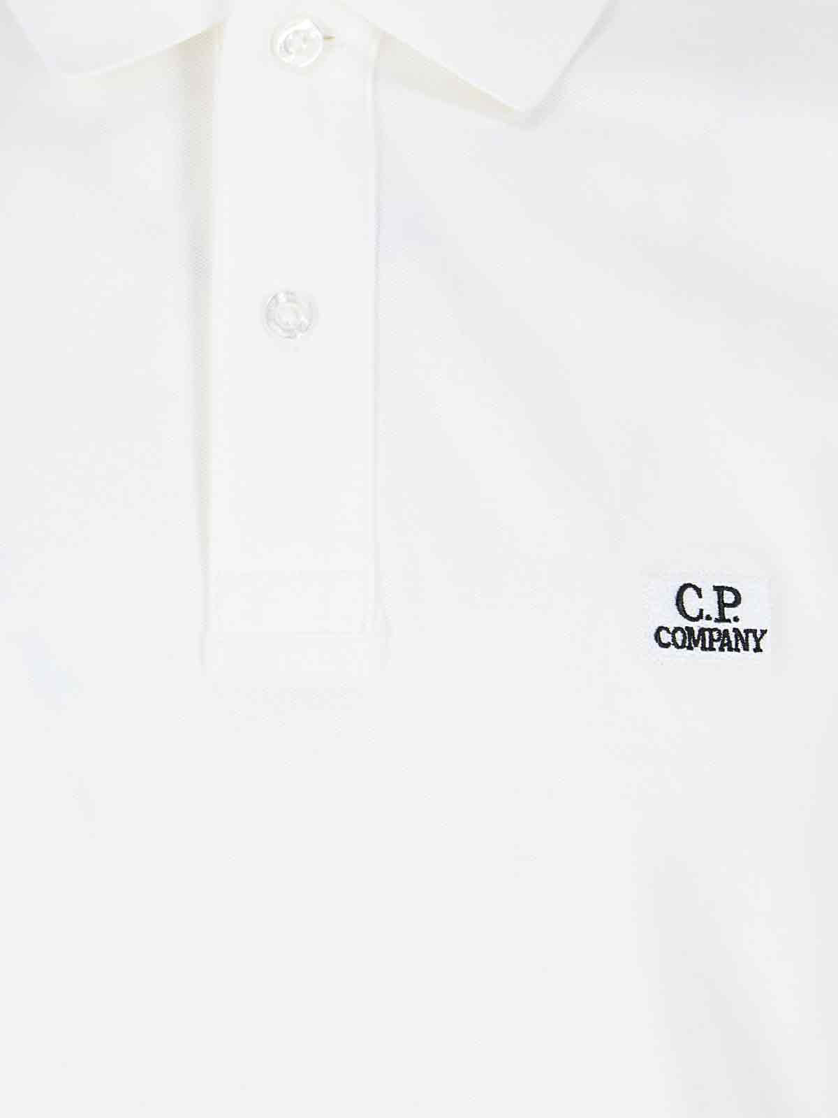 Shop C.p. Company Polo Logo In White