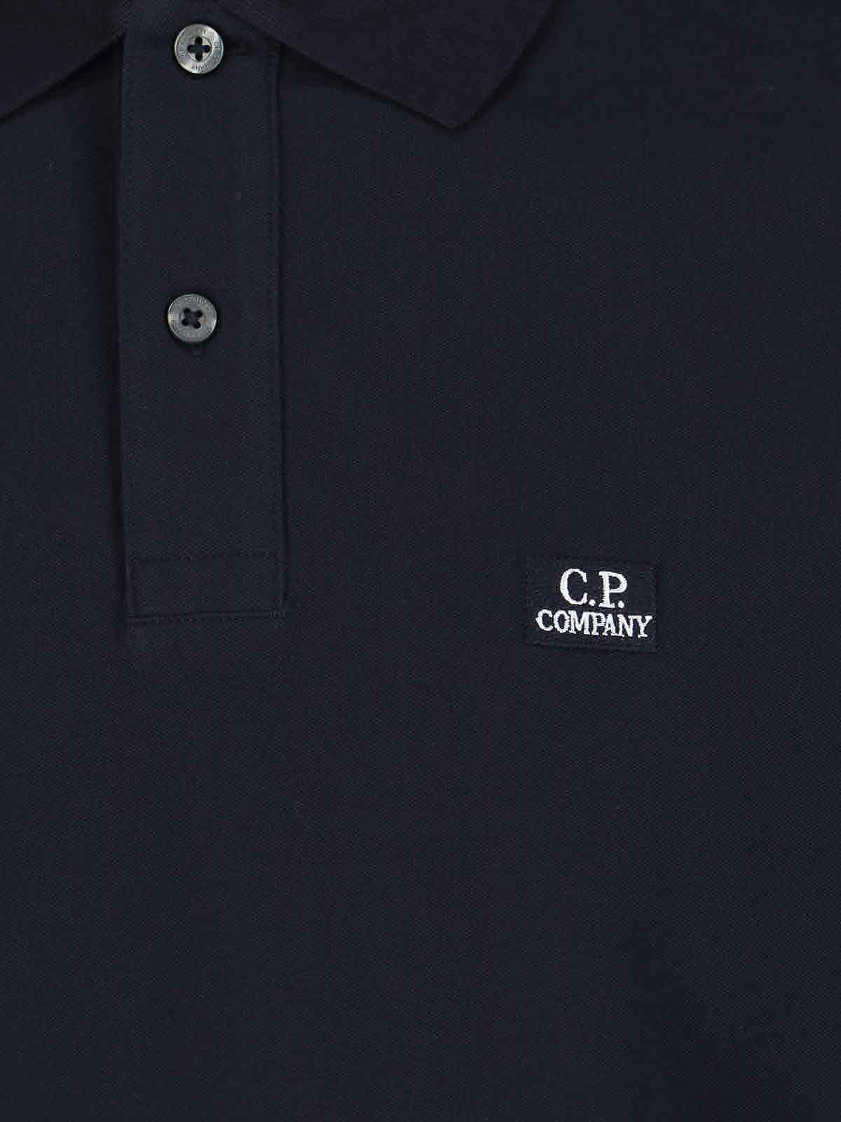 Shop C.p. Company Polo Logo In Blue