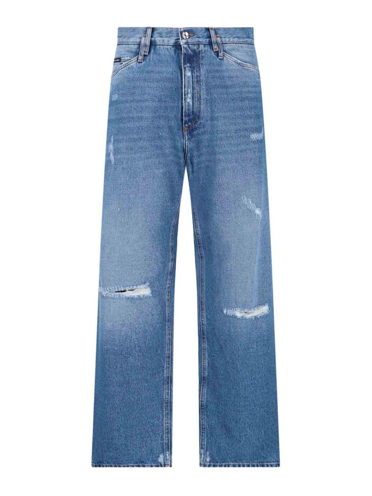 Shop Dolce & Gabbana Jeans Destroyed In Blue