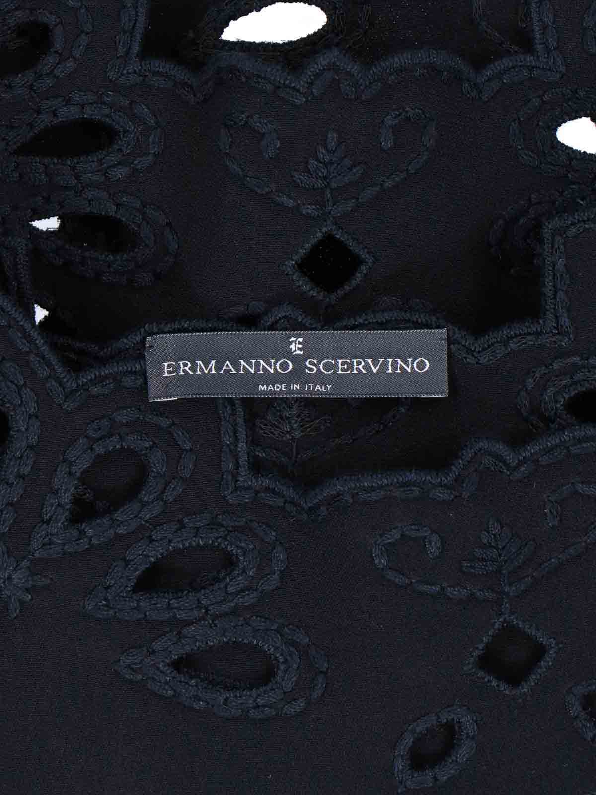 Shop Ermanno Scervino Top In Sangallo In Black