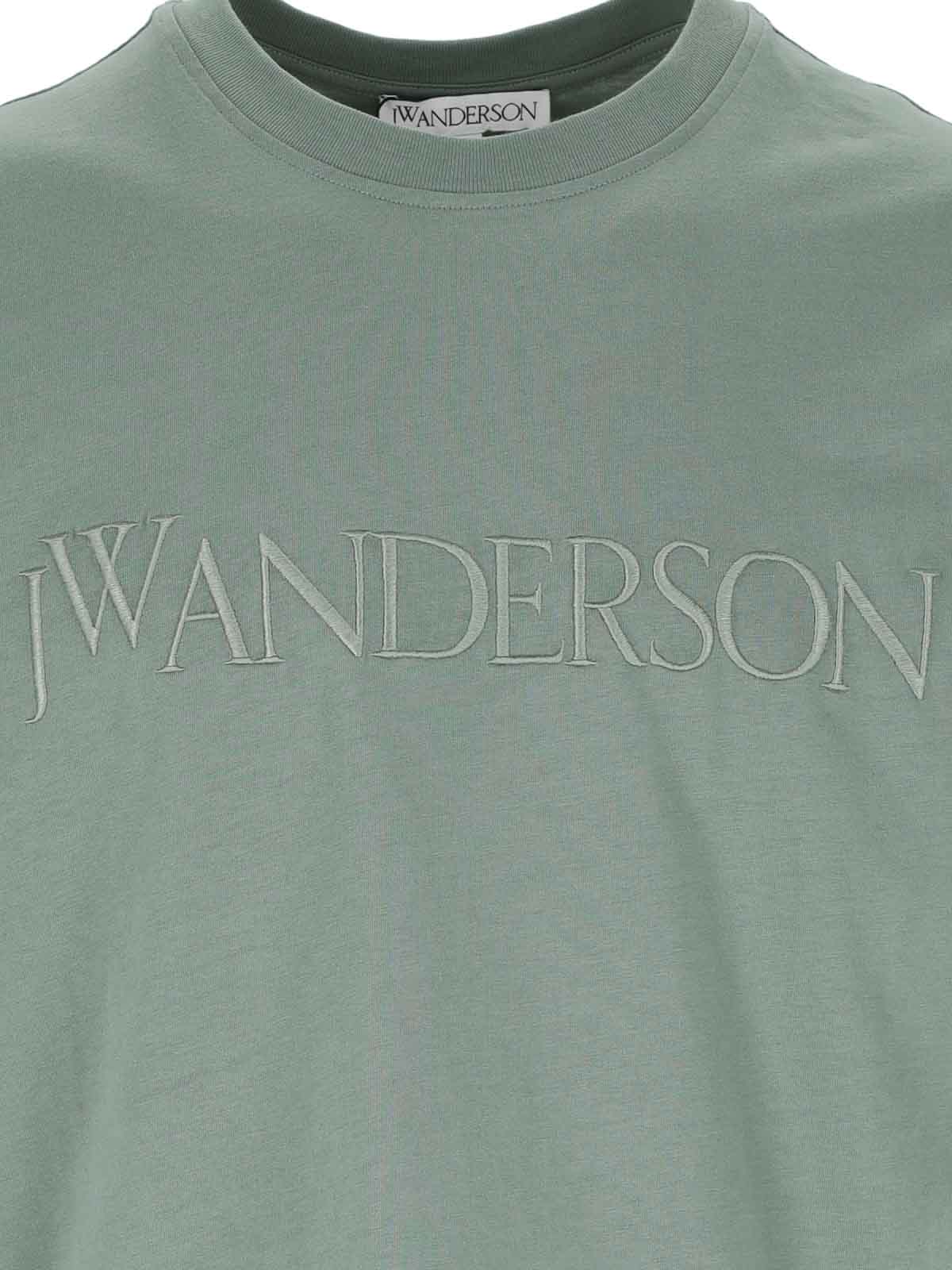 Shop Jw Anderson T-shirt Logo In Green