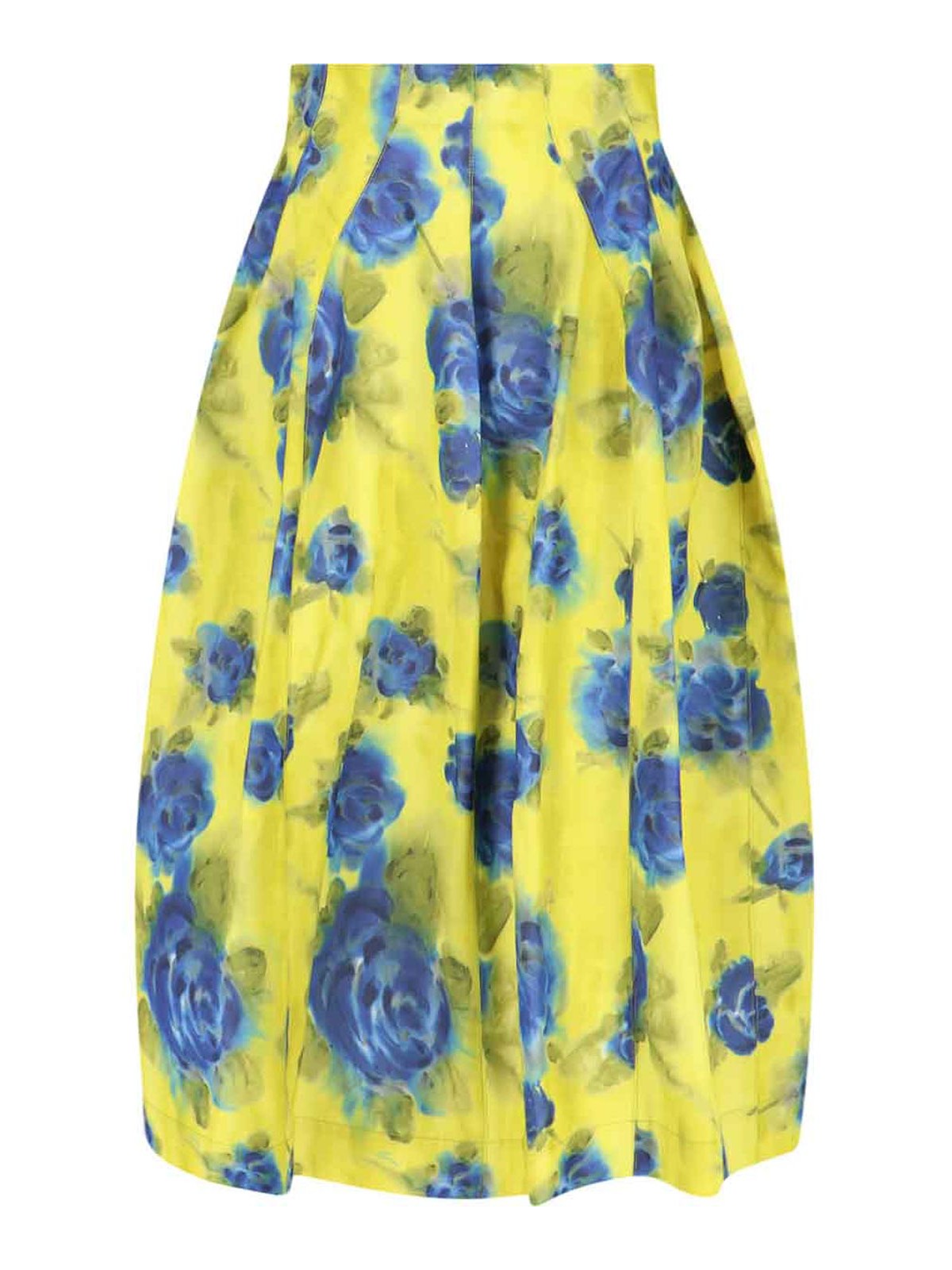 Shop Marni Print Skirt In Yellow