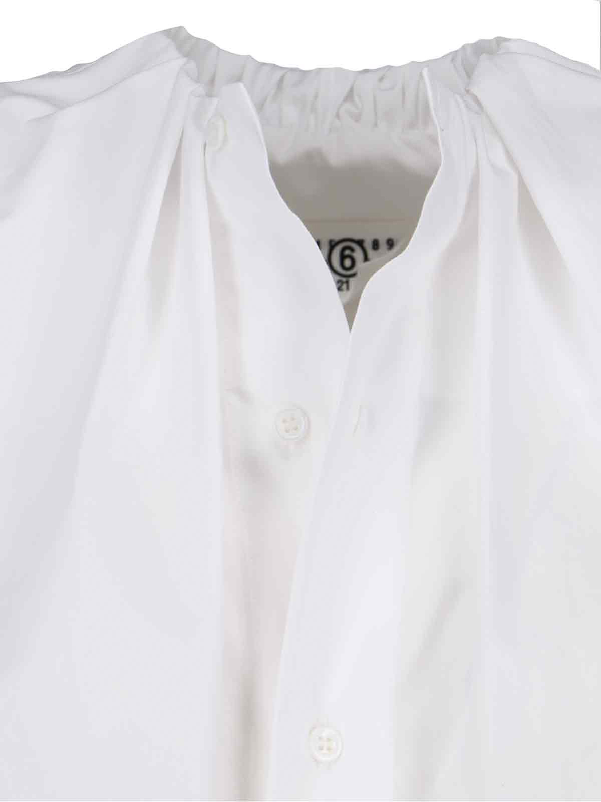 Shop Mm6 Maison Margiela Balloon Sleeve Shirt In White