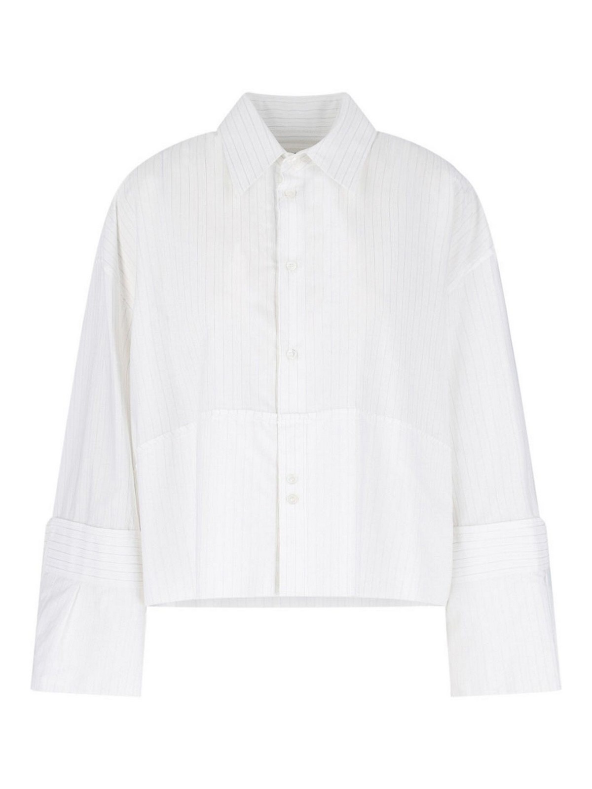 Mm6 Maison Margiela Cropped Shirt In White