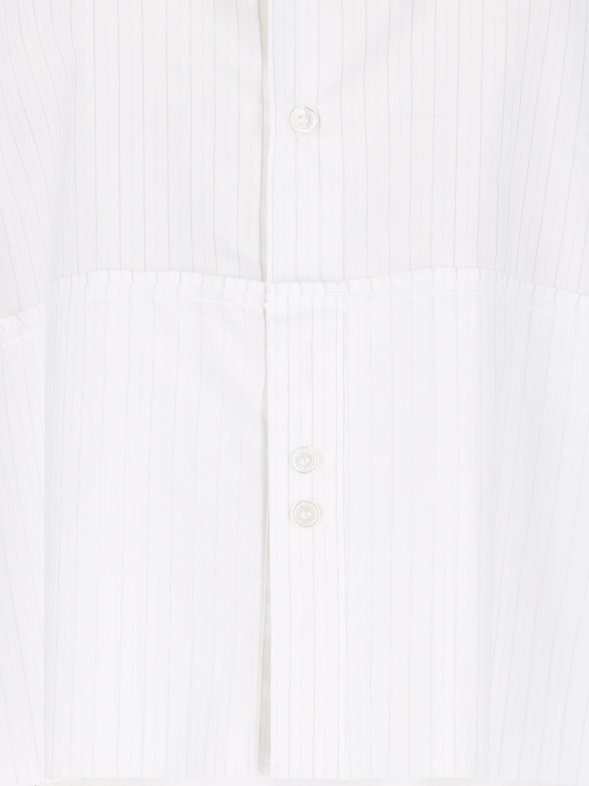 Shop Mm6 Maison Margiela Crop Shirt In White