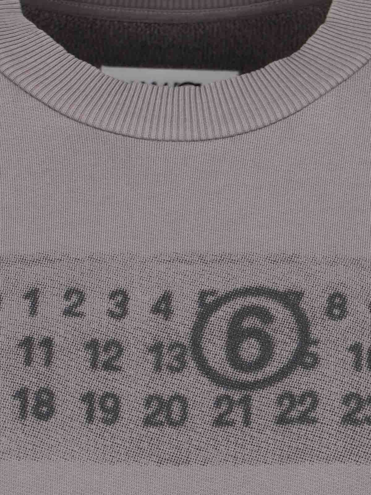 Shop Mm6 Maison Margiela Logo Print Sweatshirt In Beige