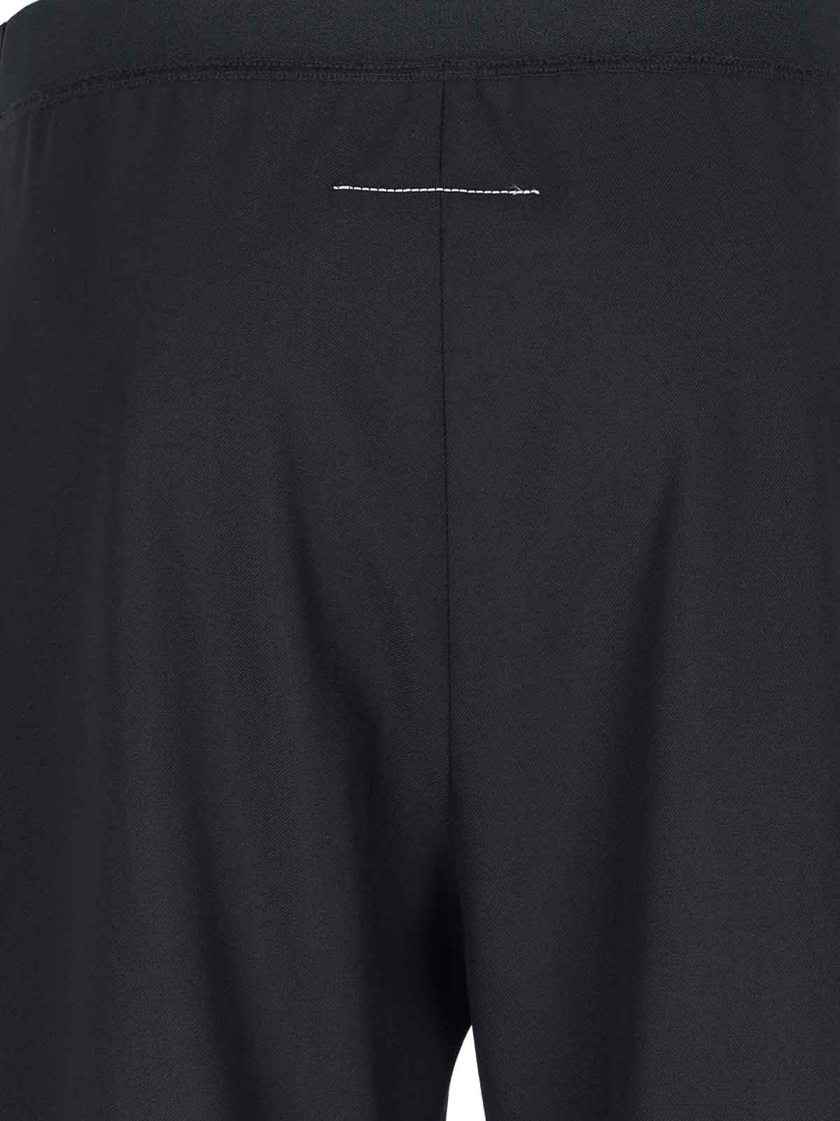 Shop Mm6 Maison Margiela Wide Leg Trousers In Black