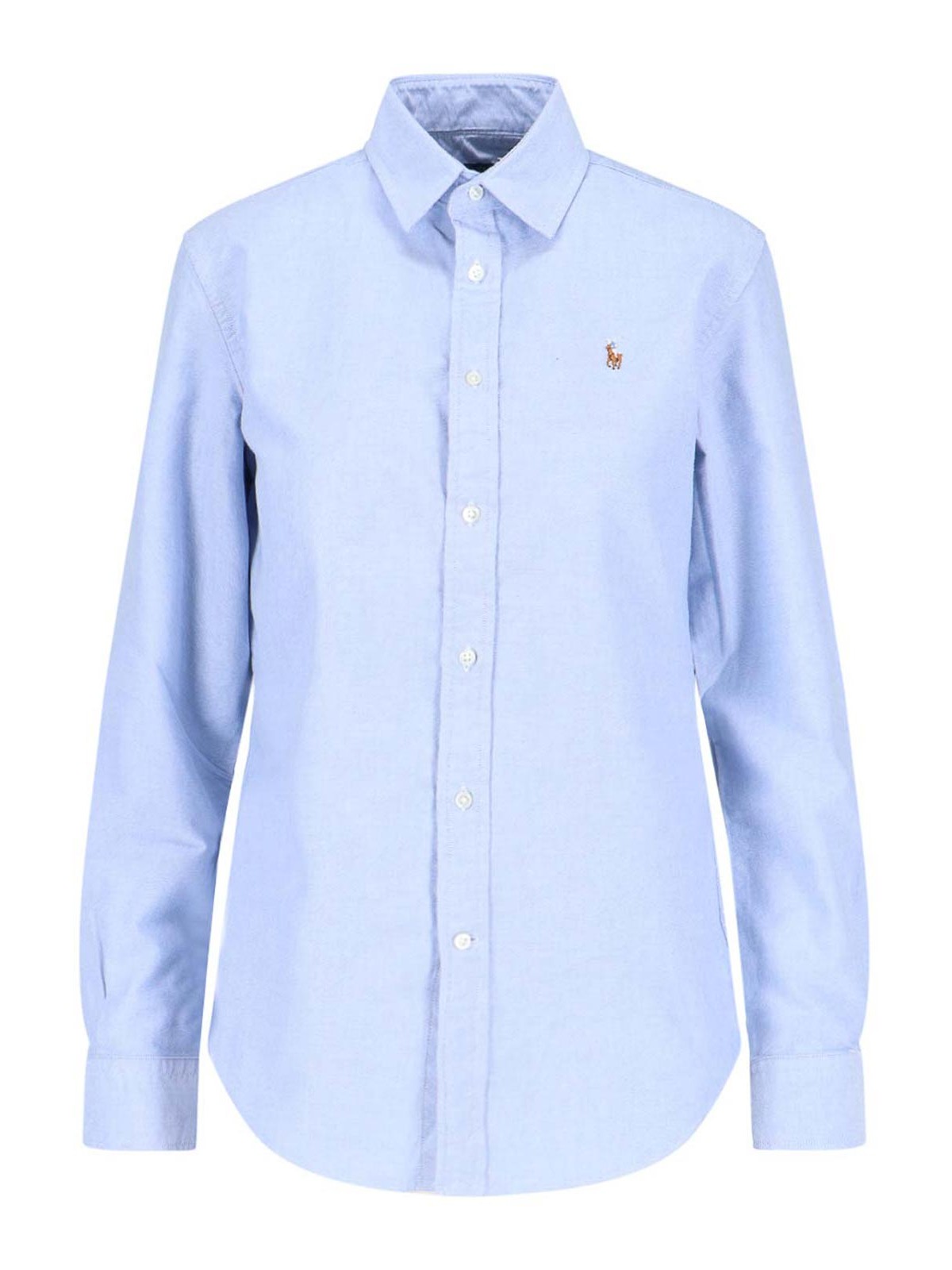 Shop Polo Ralph Lauren Oxford Logo Shirt In Blue