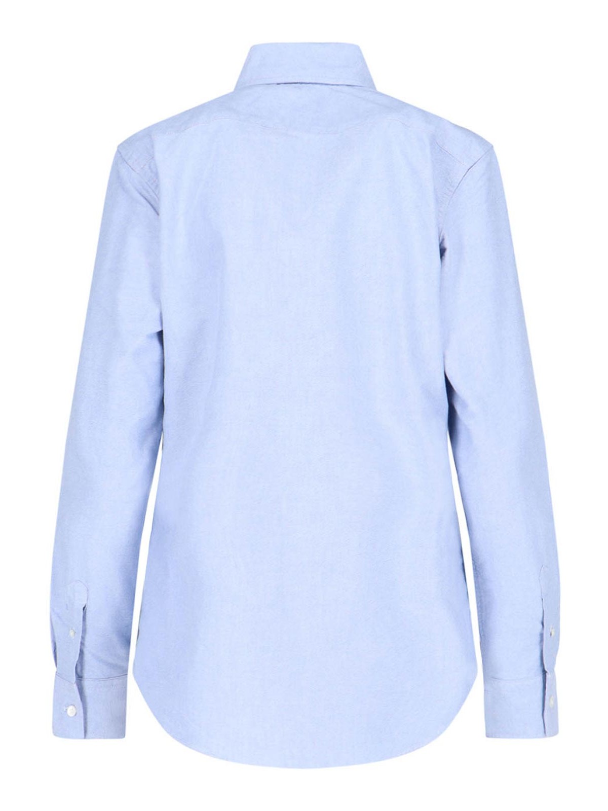 Shop Polo Ralph Lauren Oxford Logo Shirt In Blue