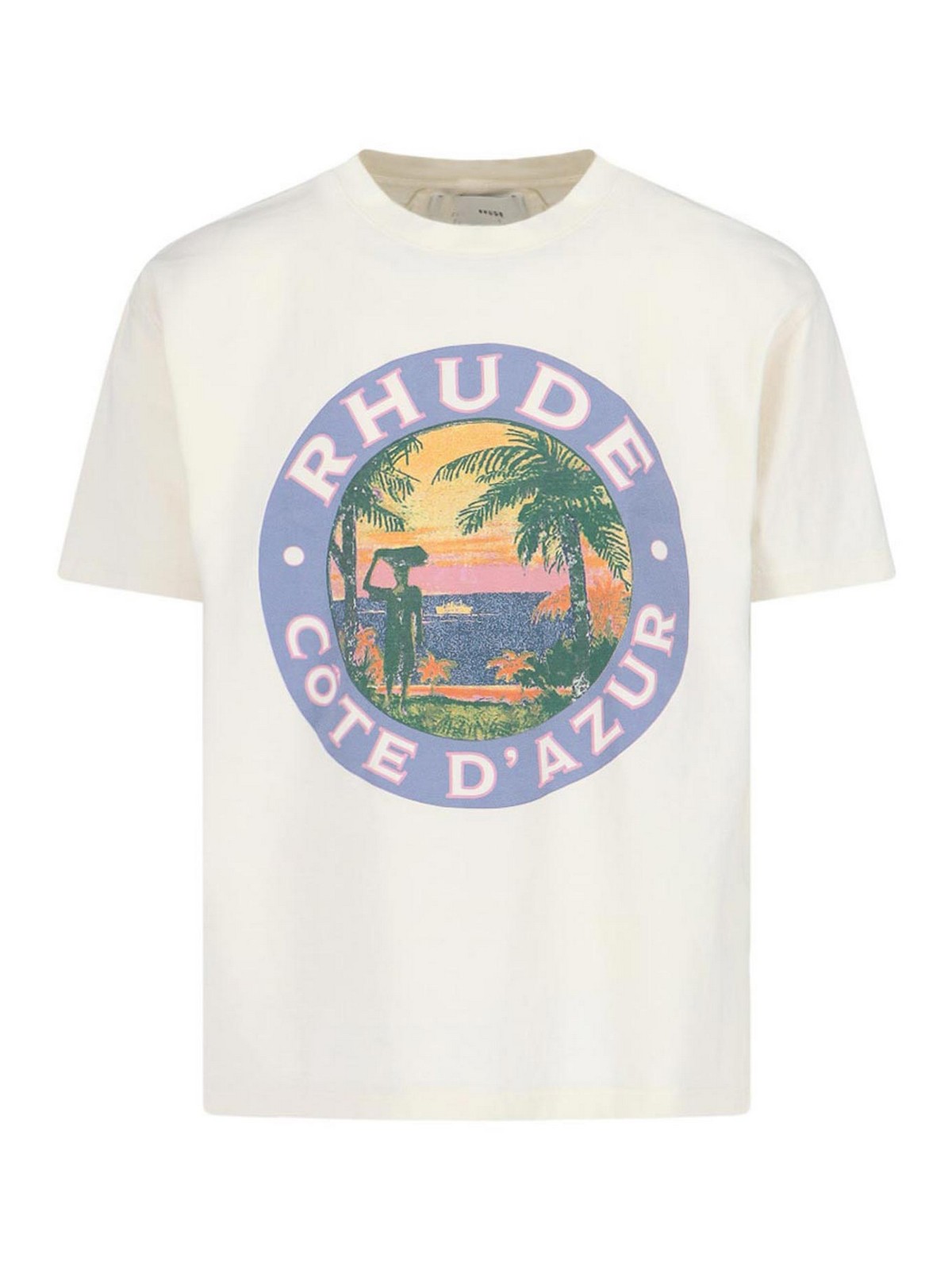 Shop Rhude T-shirt Logo In White