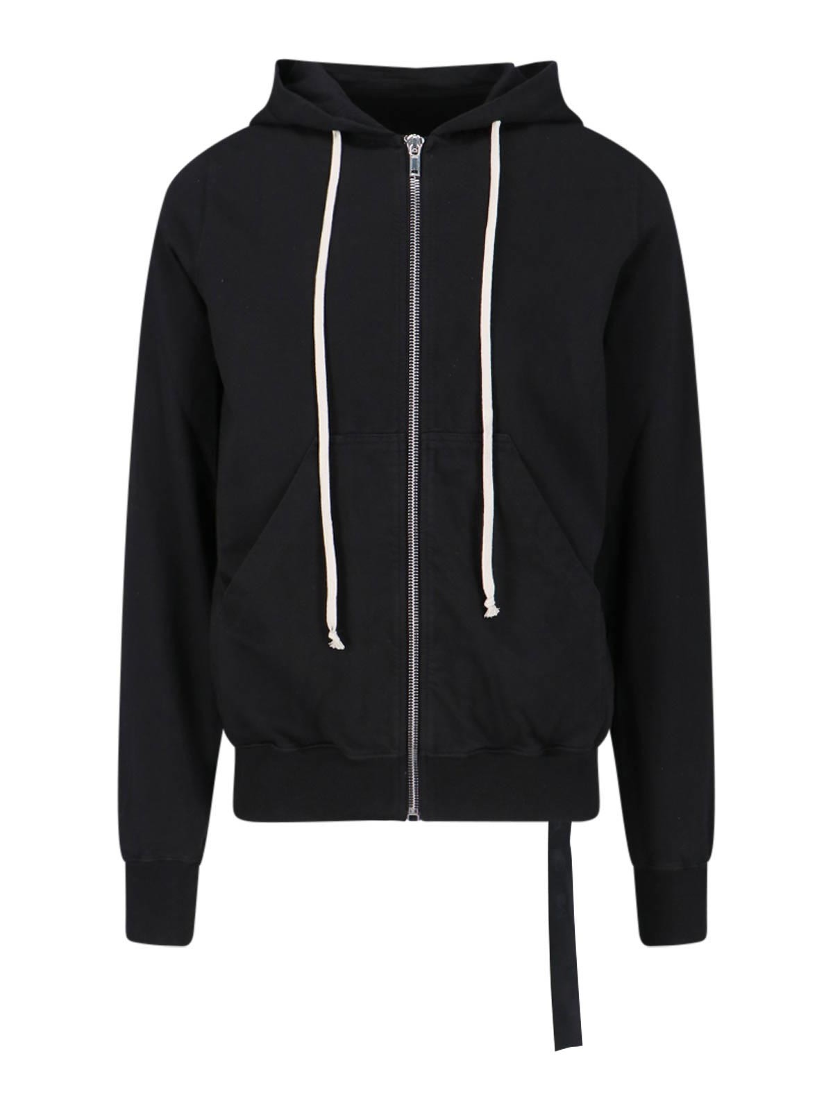Shop Rick Owens Zip Hood Sweatshirt In Black