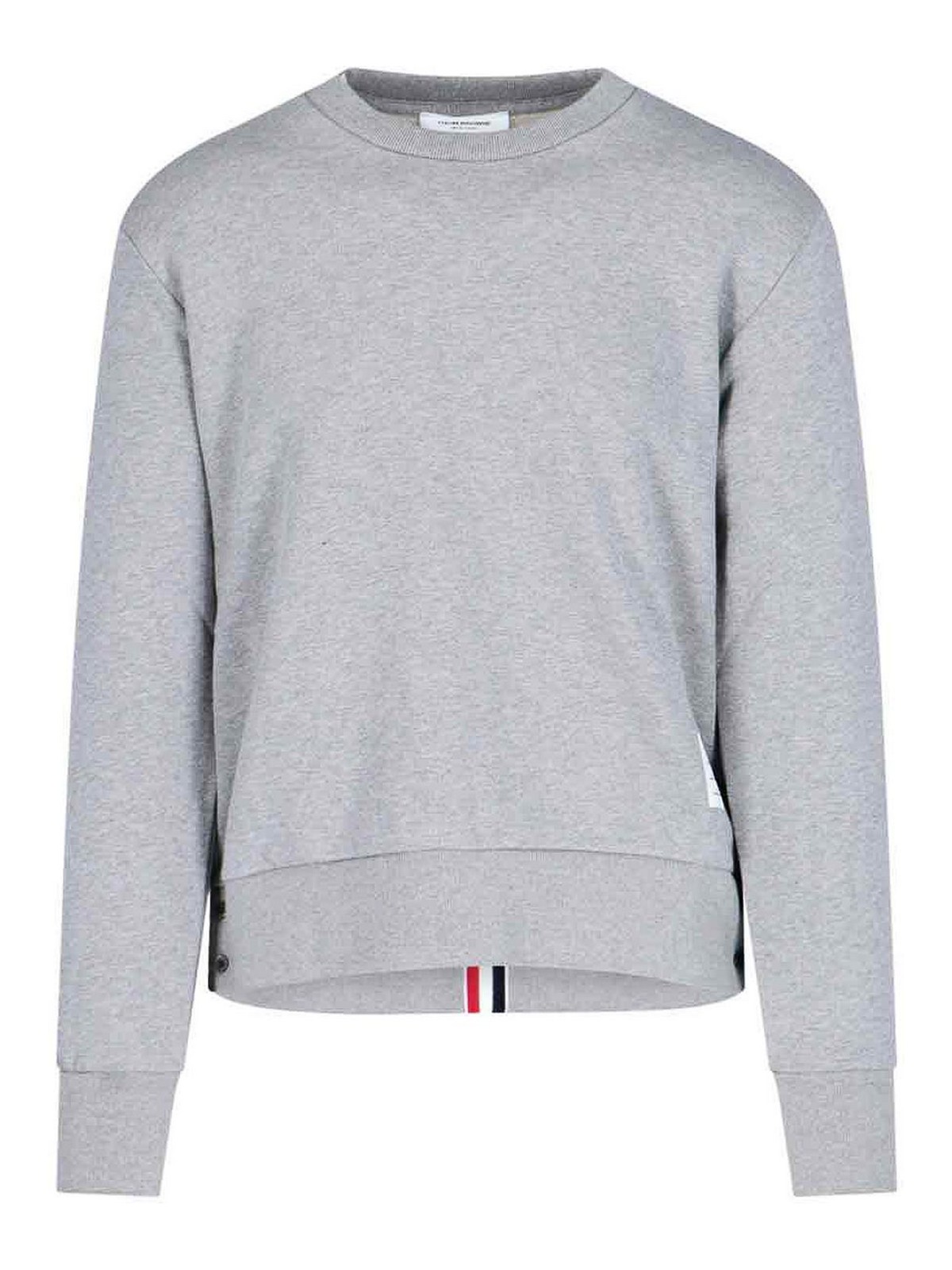 Thom Browne - Tricolor Grosgrain Sweatshirt In Grey