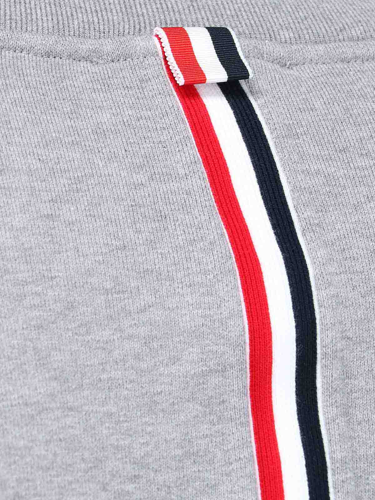 Shop Thom Browne Retro Tricolor Band Sweatshirt In Grey