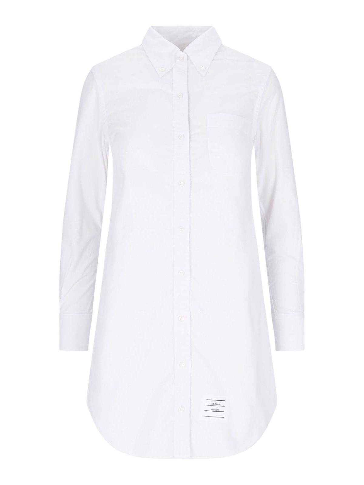 Shop Thom Browne Mini Shirt Dress In White